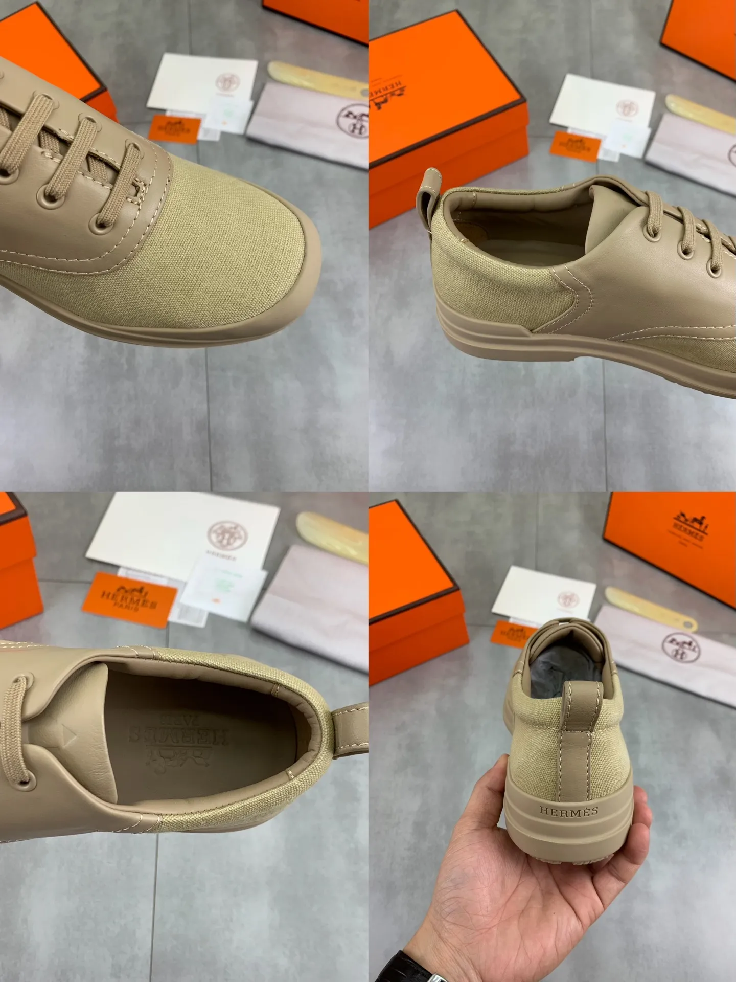 Factory price P740 💰💎💎💎Brand: Hermès Grade: Same as the official website Original quality materials: Original soft calfskin with beef tendon cloth Water-dyed cowhide lining Original Italian rubber outsole Style categories: Men's fashion Formal casual leather shoes Lace-up men's shoes series Young fashion European and American trends British style Size: 39-44 (38.45 can be customized)